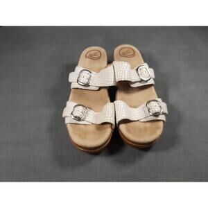 Dansko Slide Wedge Sandals 9841092200 Womens EU 40/US 9 White/Beige Travel